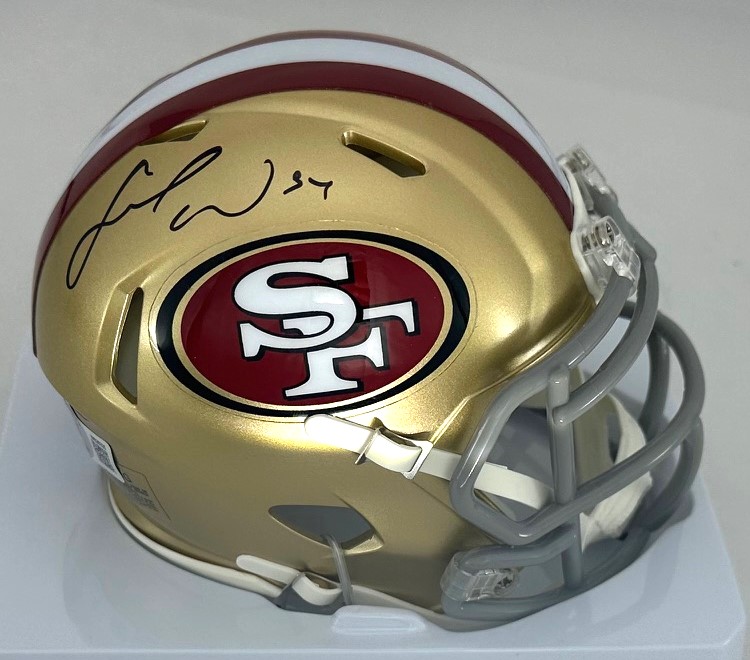 FRED WARNER SIGNED RIDDELL 49ERS SPEED MINI HELMET - BAS