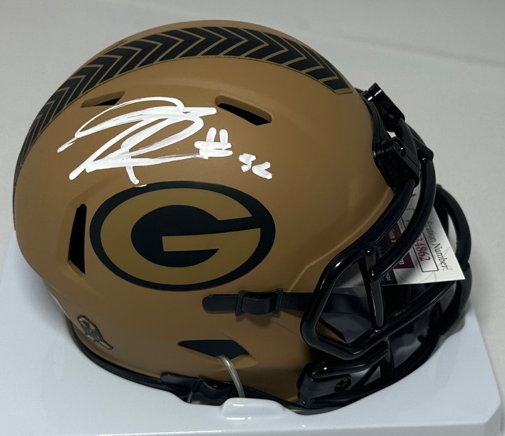 RASHAN GARY SIGNED PACKERS 2023 SALUTE MINI HELMET - JSA