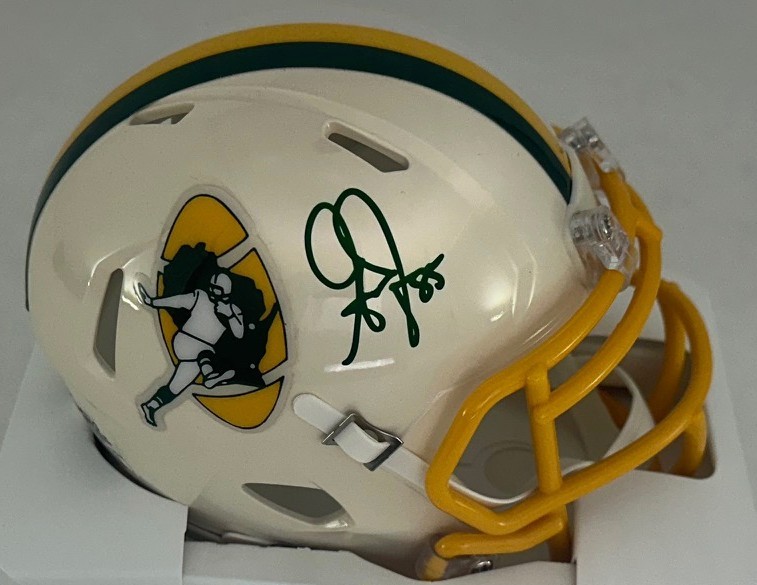 GREG JENNINGS SIGNED PACKERS RETRO SPEED MINI HELMET - BAS