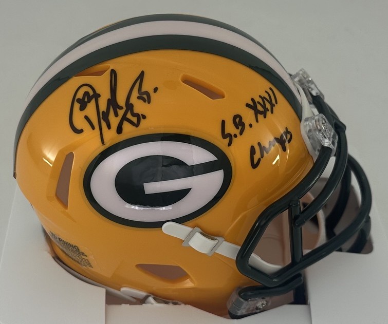 DON BEEBE SIGNED PACKERS SPEED MINI HELMET W/ SB XXXI CHAMPS - BAS