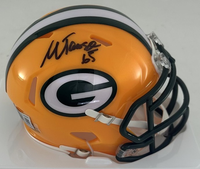 MARK TAUSCHER SIGNED PACKERS SPEED MINI HELMET - BAS