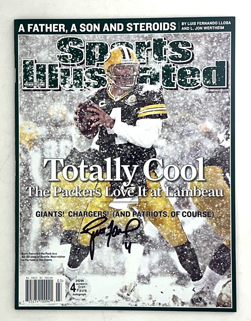BRETT FAVRE SIGNED PACKERS SPORTS ILLUSTRATED (SI) MAGAZINE 1/21/08