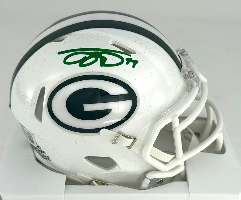JAYDEN REED SIGNED PACKERS ALTERNATE WHITE SPEED MINI HELMET - BAS Copy