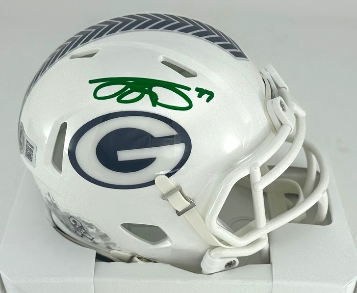 JAYDEN REED SIGNED PACKERS 2024 SALUTE SPEED MINI HELMET - BAS