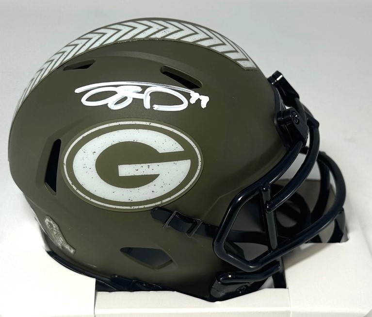 JAYDEN REED SIGNED PACKERS 2022 SALUTE SPEED MINI HELMET - BAS