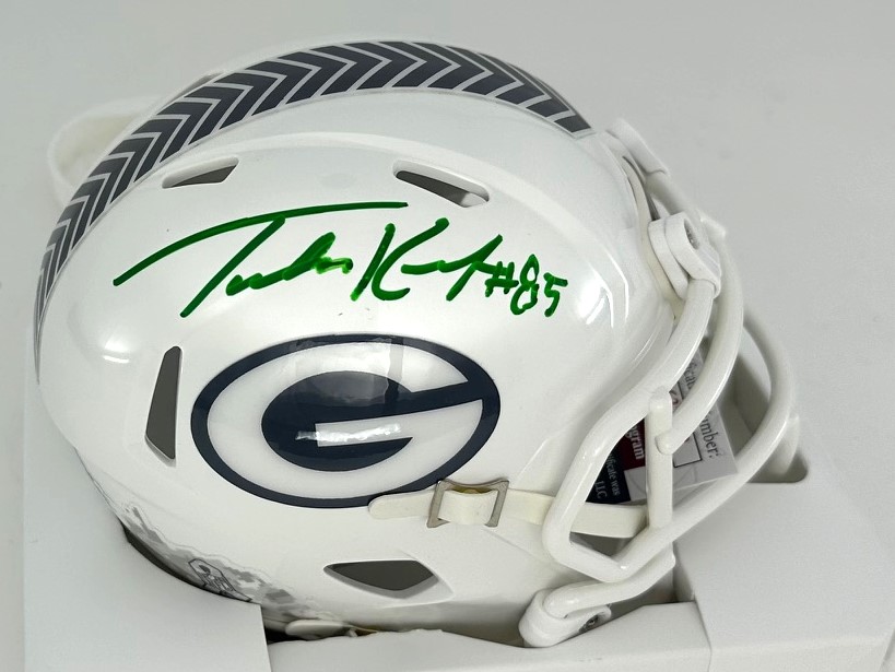 TUCKER KRAFT SIGNED RIDDELL PACKERS 2024 SALUTE SPEED MINI HELMET - JSA