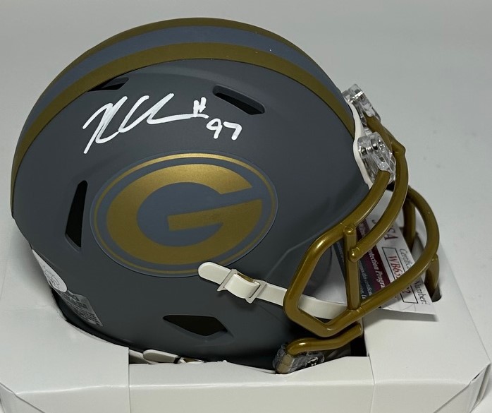 KENNY CLARK SIGNED RIDDELL PACKERS SLATE SPEED MINI HELMET - JSA