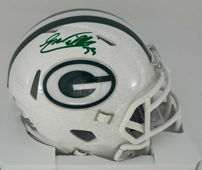 EVAN WILLIAMS SIGNED RIDDELL PACKERS ALTERNATE WHITE SPEED MINI HELMET - JSA