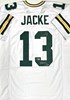 CHRIS JACKE SIGNED CUSTOM REPLICA PACKERS WHITE JERSEY W/ SB CHAMPS - BAS