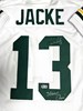CHRIS JACKE SIGNED CUSTOM REPLICA PACKERS WHITE JERSEY W/ SB CHAMPS - BAS
