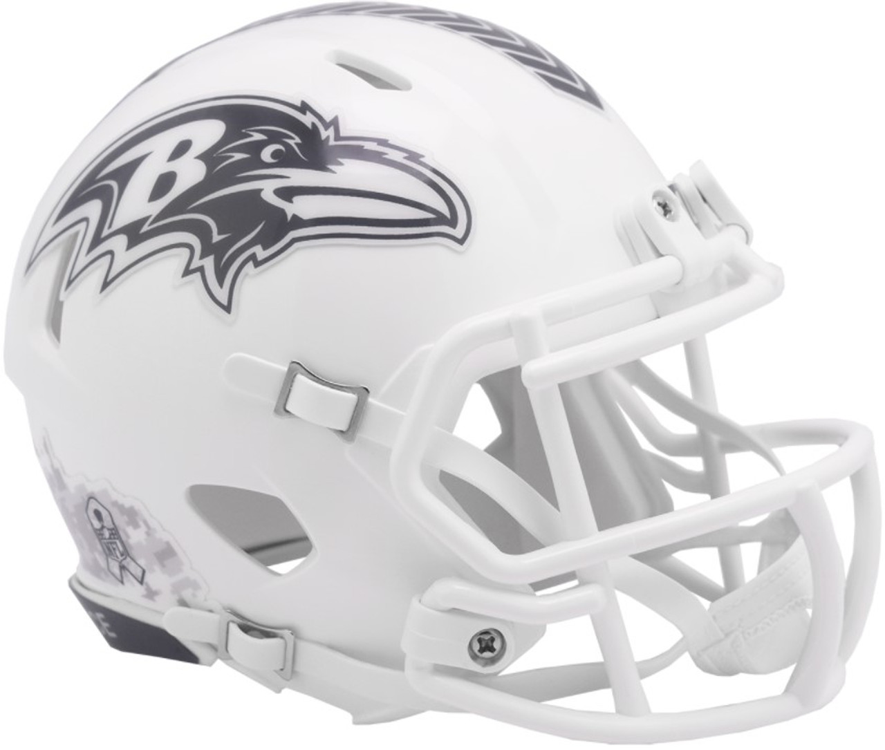 BALTIMORE RAVENS UNSIGNED RIDDELL 2024 NFL SALUTE TO SERVICE SPEED MINI HELMET