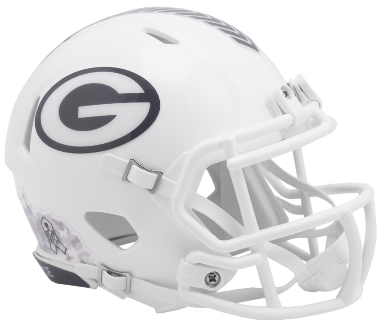 GREEN BAY PACKERS UNSIGNED RIDDELL 2024 NFL SALUTE TO SERVICE SPEED MINI HELMET