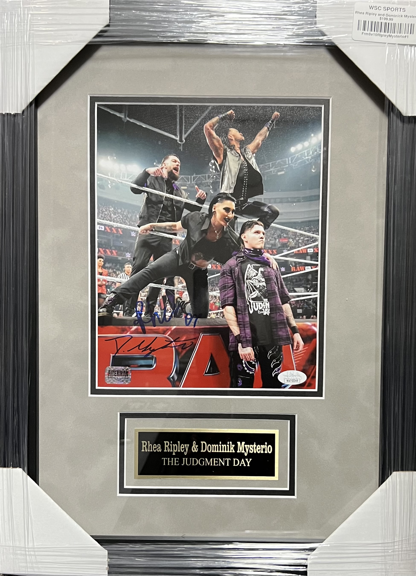 RHEA RIPLEY & DOMINIK MYSTERIO FRAMED SIGNED 8X10 PHOTO