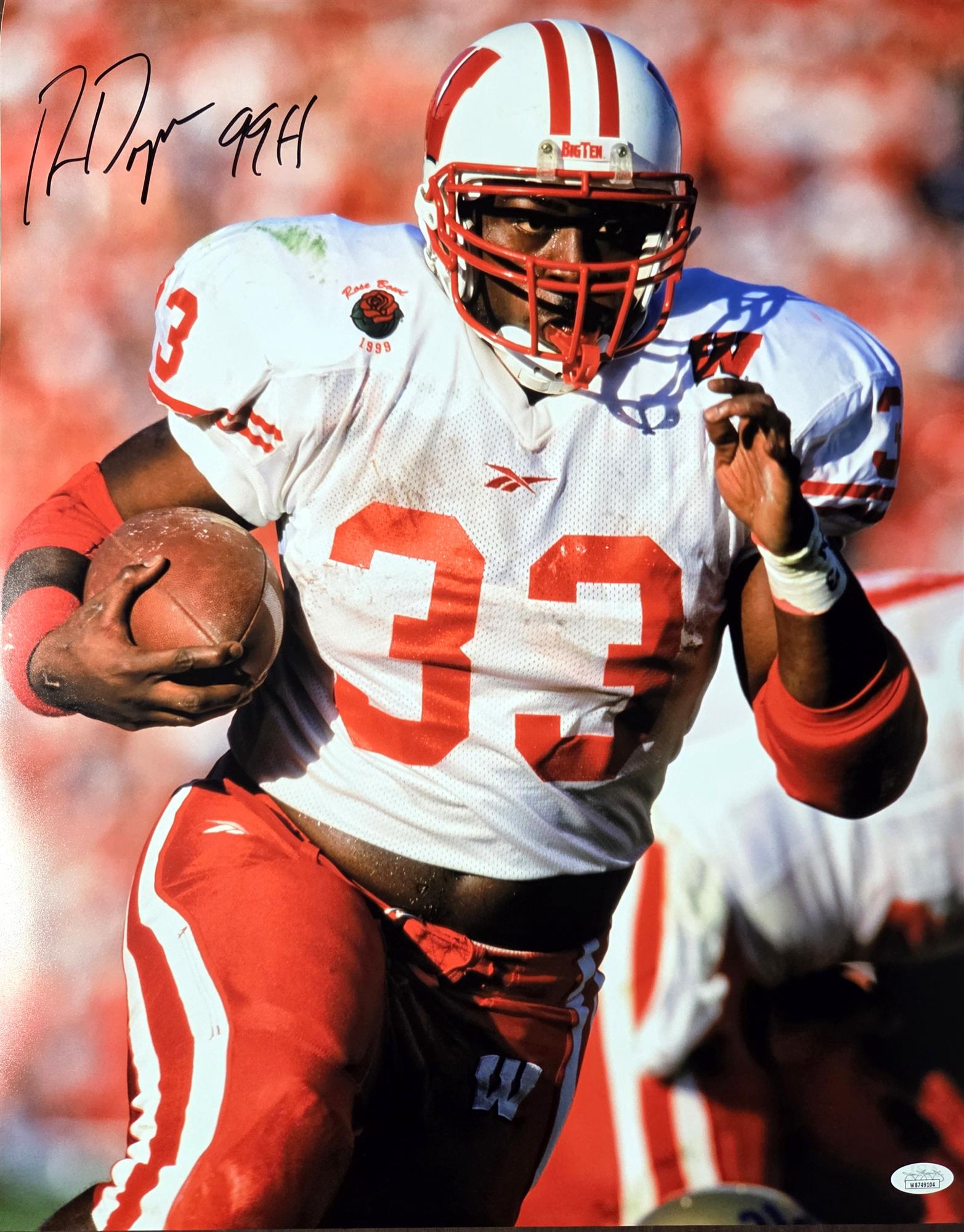 RON DAYNE SIGNED 16X20 WI BADGERS PHOTO #8 - JSA