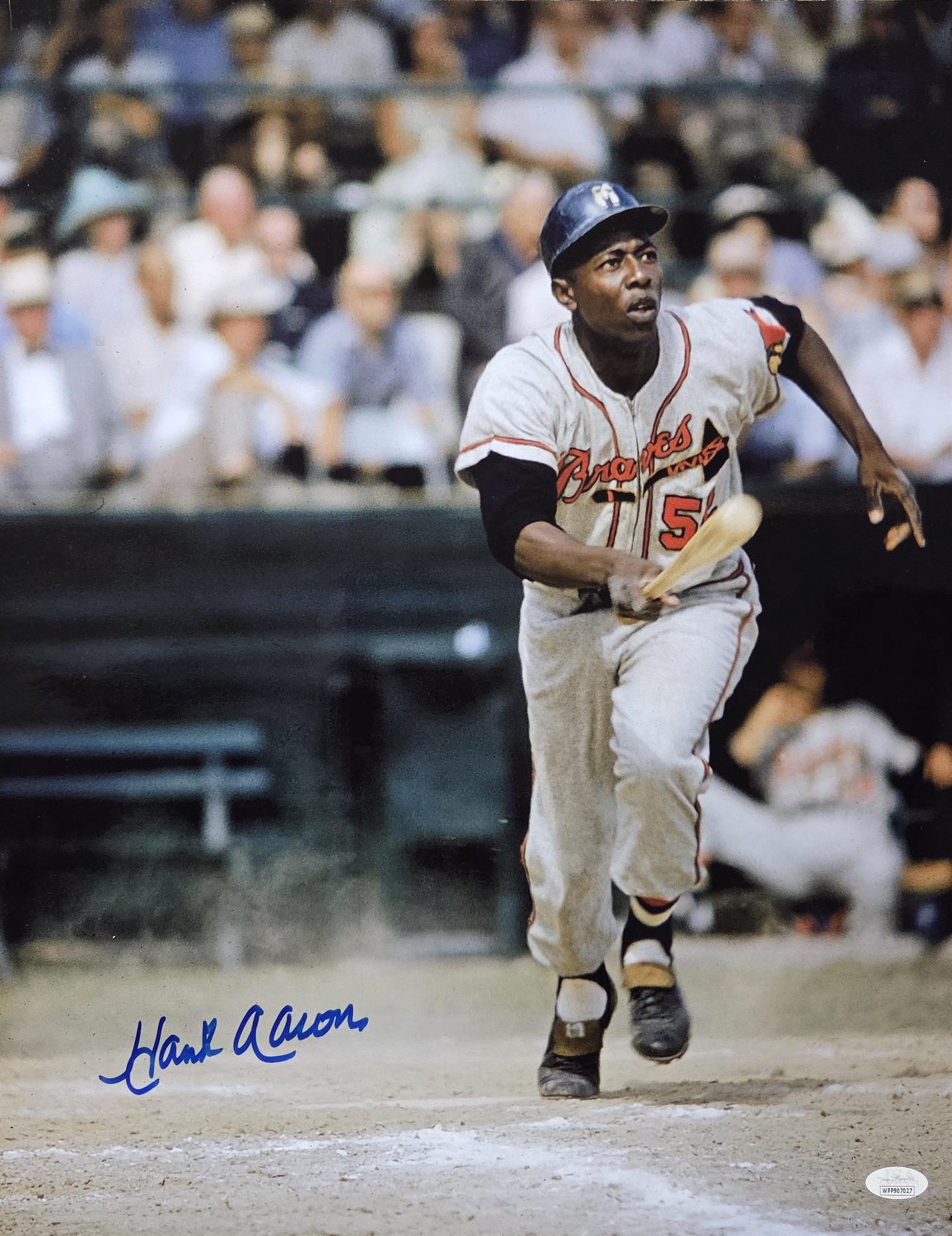 HENRY HANK AARON SIGNED 16X20 BRAVES PHOTO #24 - JSA