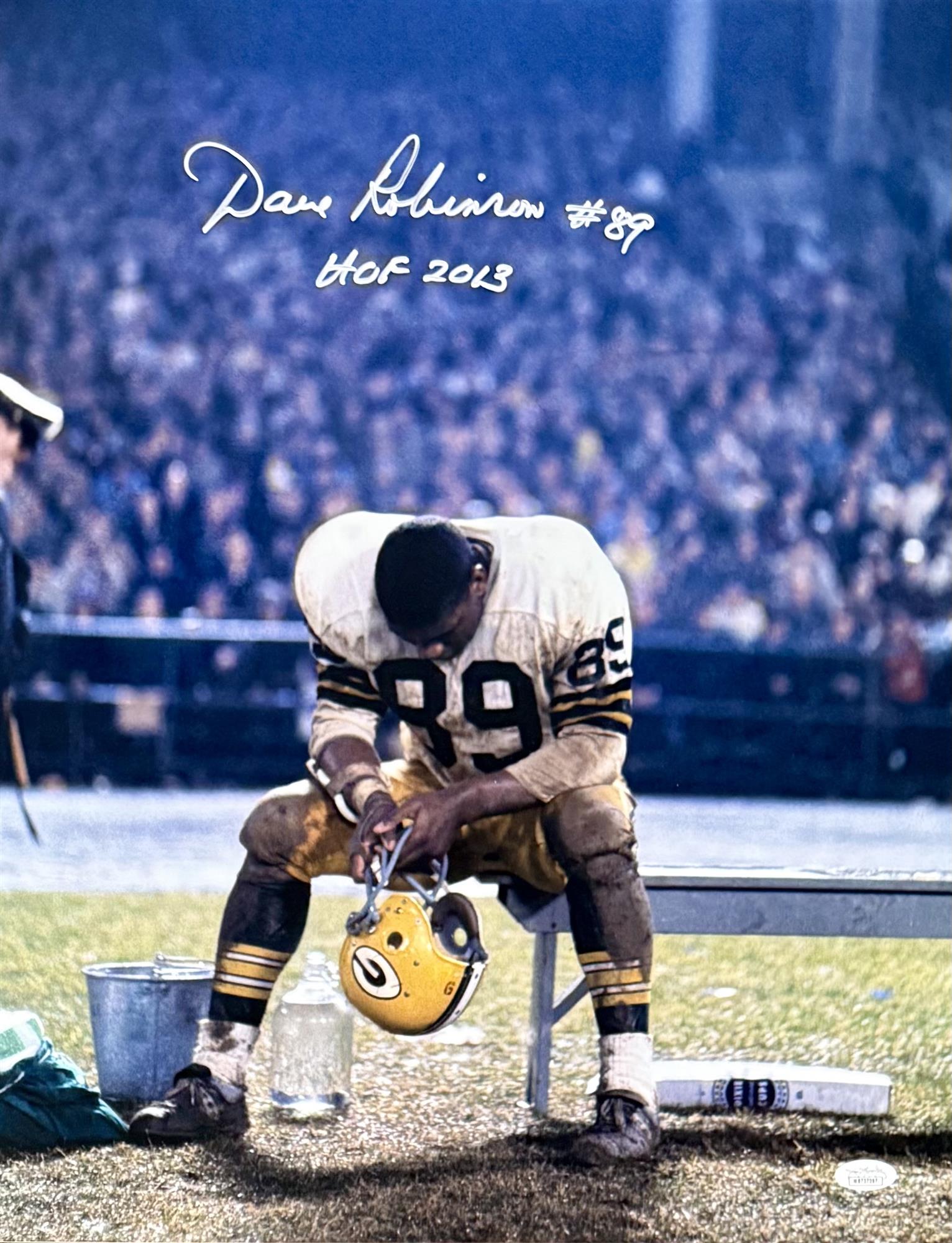DAVE ROBINSON SIGNED 16X20 PACKERS PHOTO #6 w/ HOF 2013 - JSA