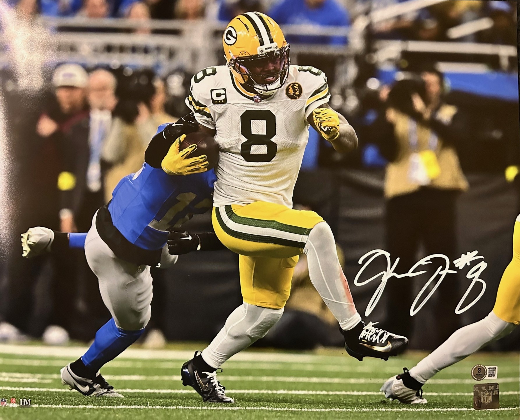 JOSH JACOBS SIGNED PACKERS 16X20 PHOTO #4 - BAS