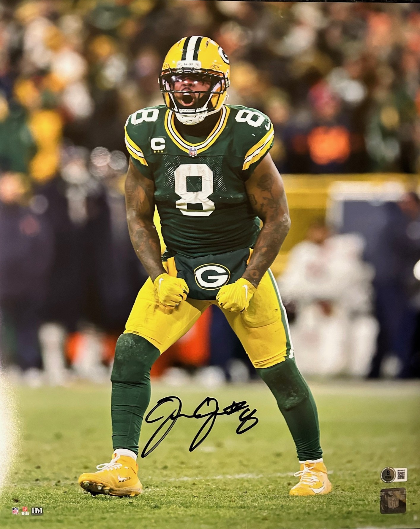 JOSH JACOBS SIGNED PACKERS 16X20 PHOTO #5 - BAS