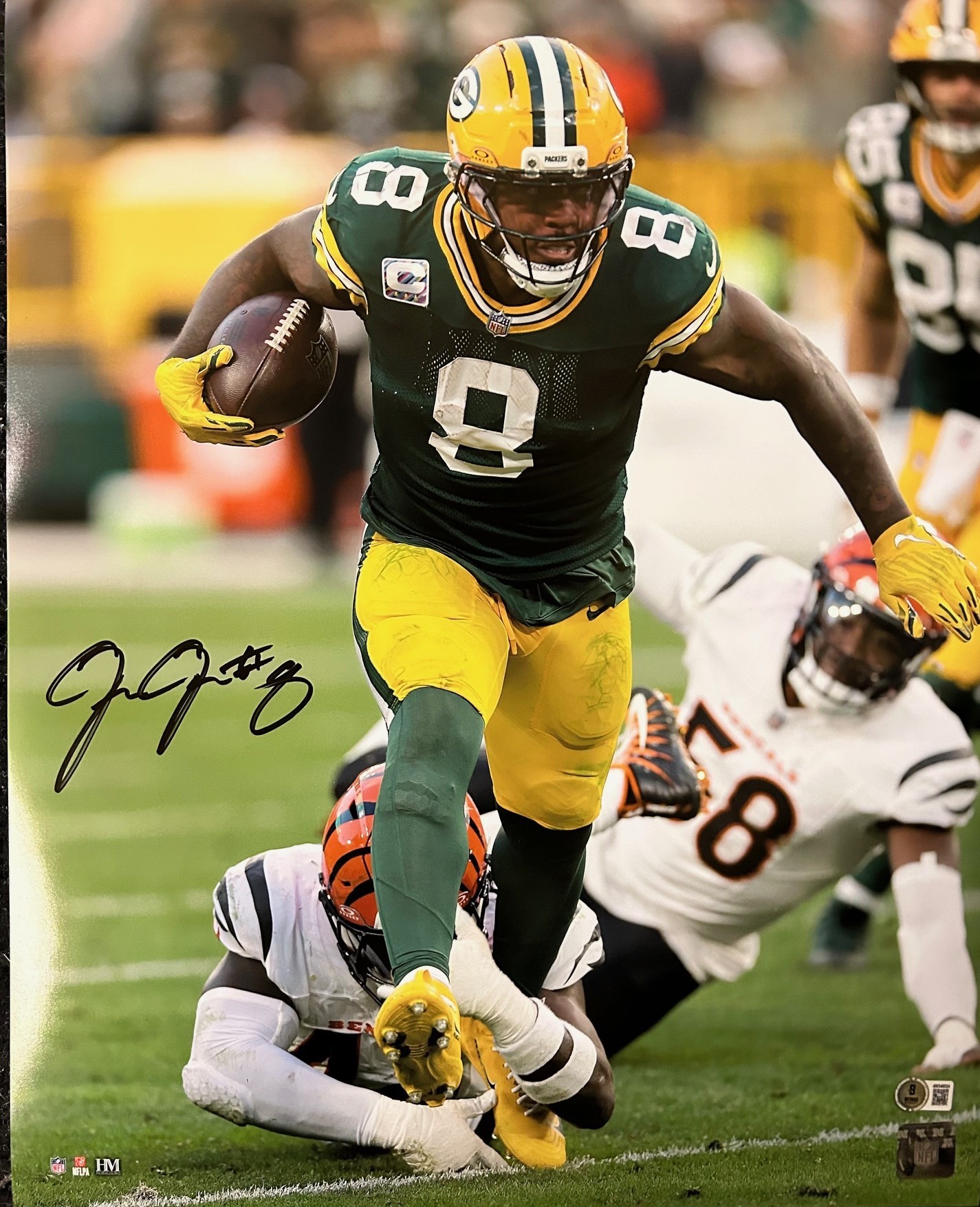 JOSH JACOBS SIGNED PACKERS 16X20 PHOTO #6 - BAS
