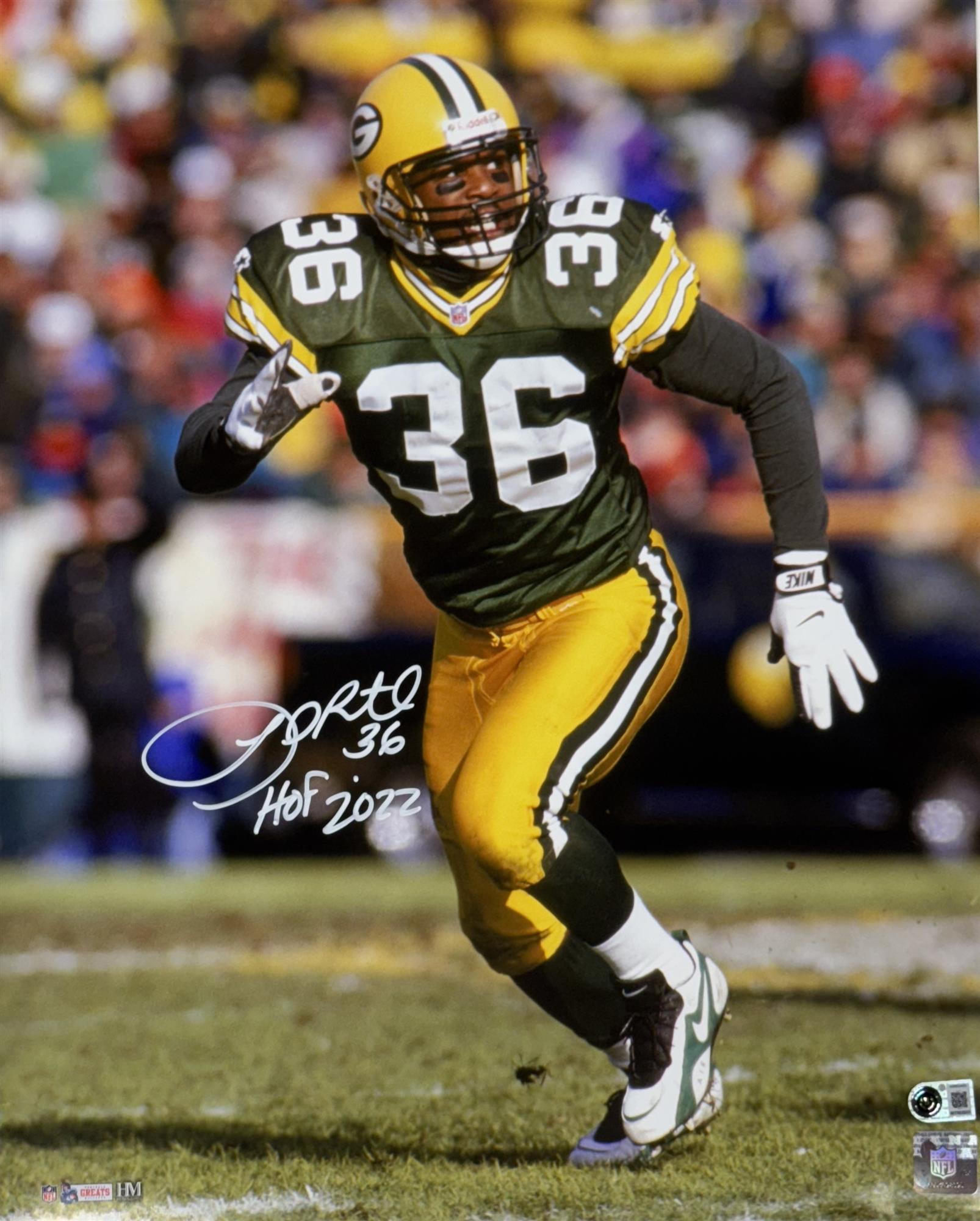 LEROY BUTLER SIGNED 16X20 PACKERS PHOTO #5 W/ "HOF '22" - BAS