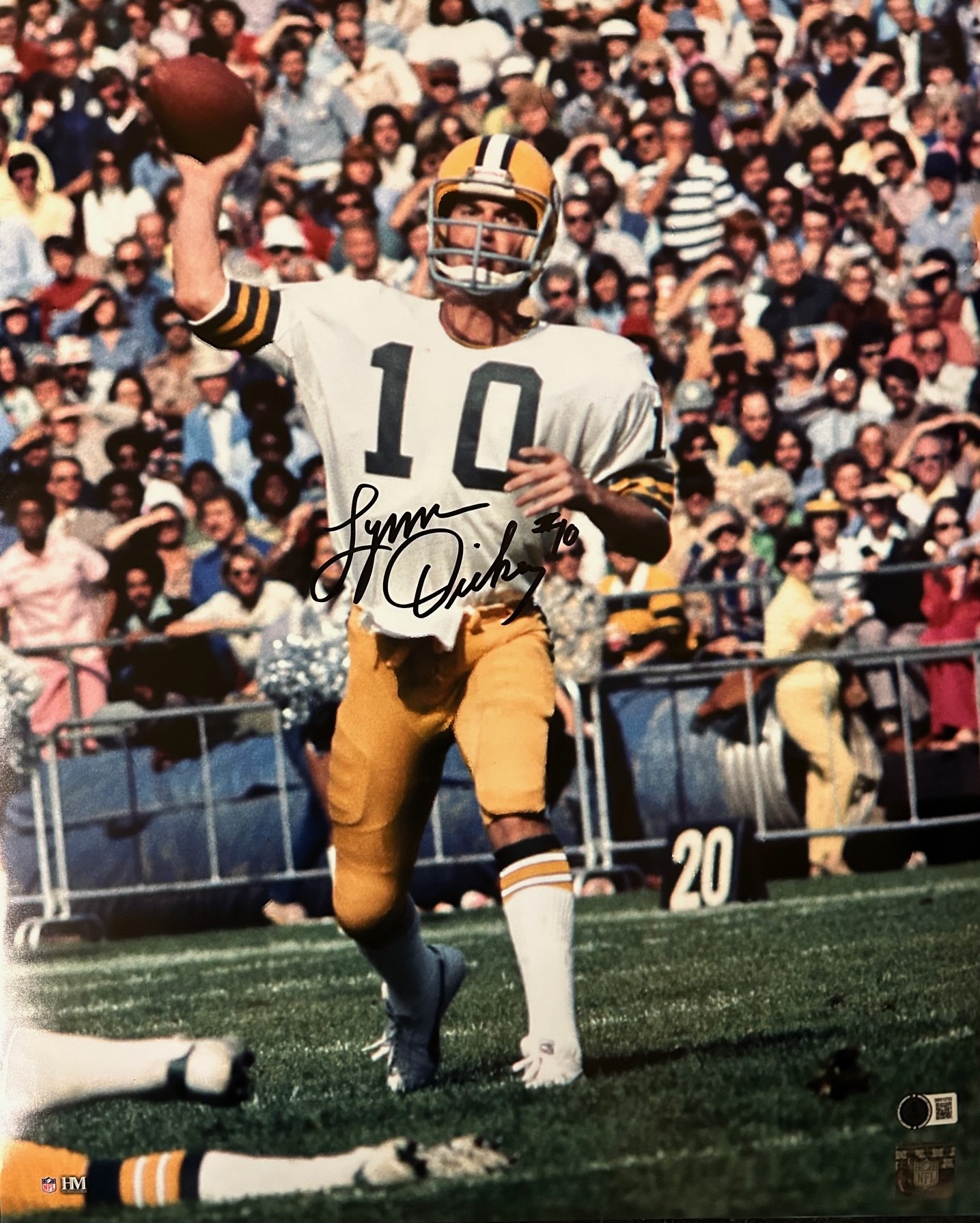 LYNN DICKEY SIGNED 16X20 PACKERS PHOTO #1 - BAS