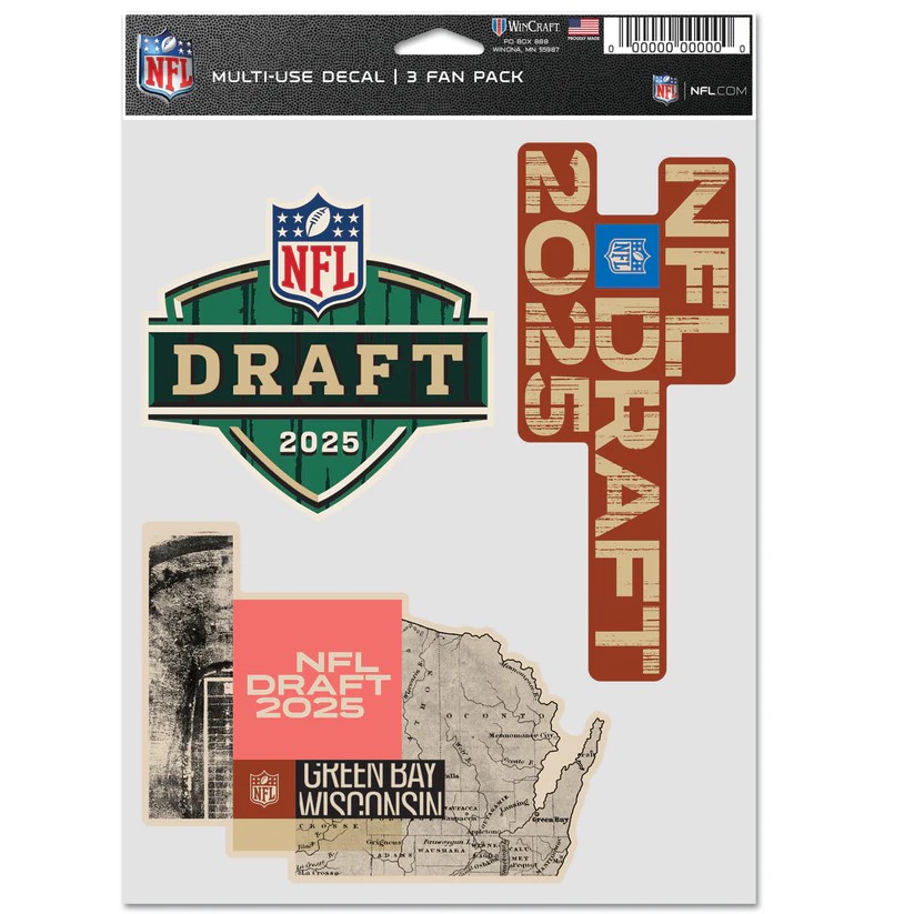 2025 NFL Draft Logo Perfect Cut Decals - 3 Pack