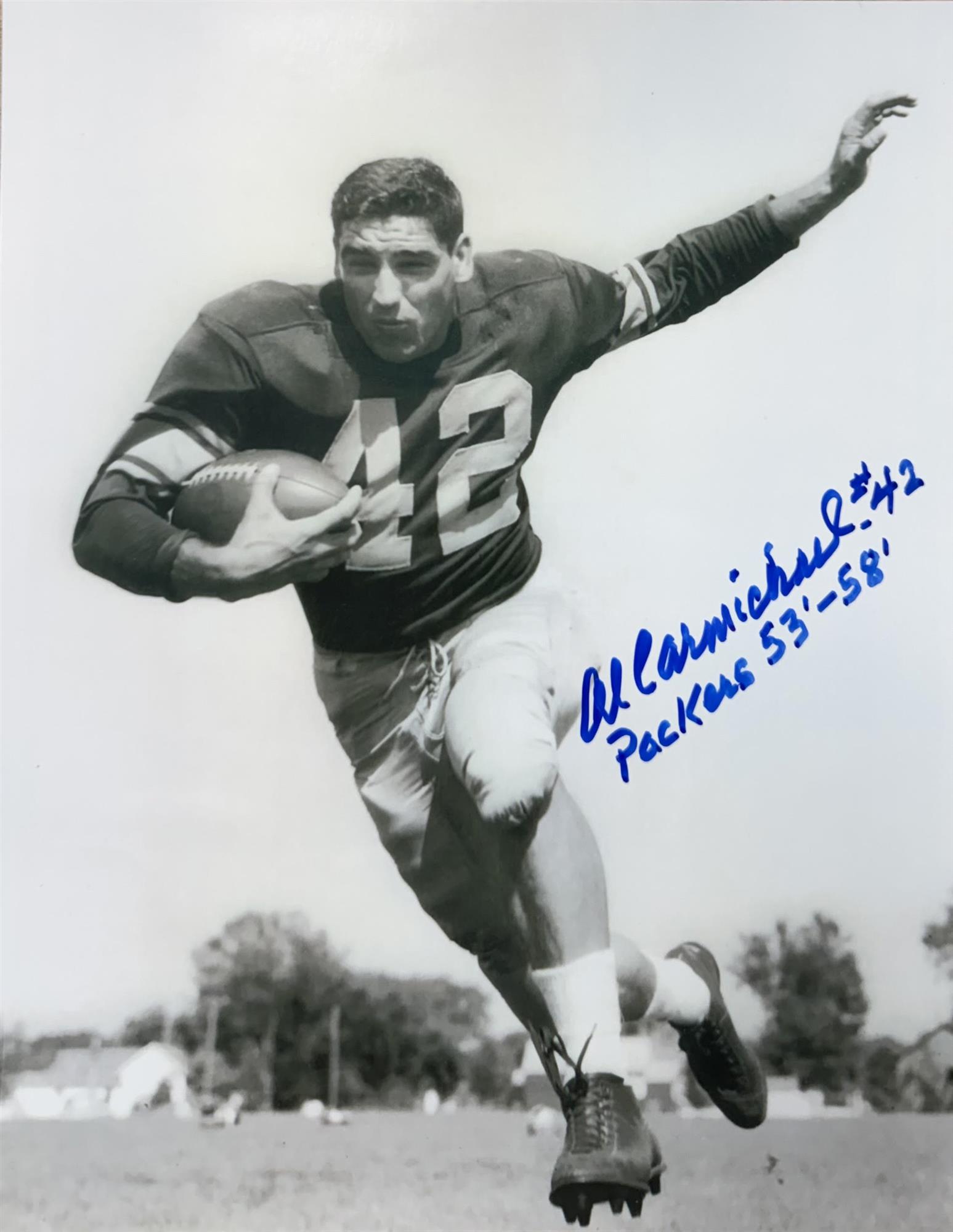 AL CARMICHAEL SIGNED 8X10 PACKERS PHOTO #1