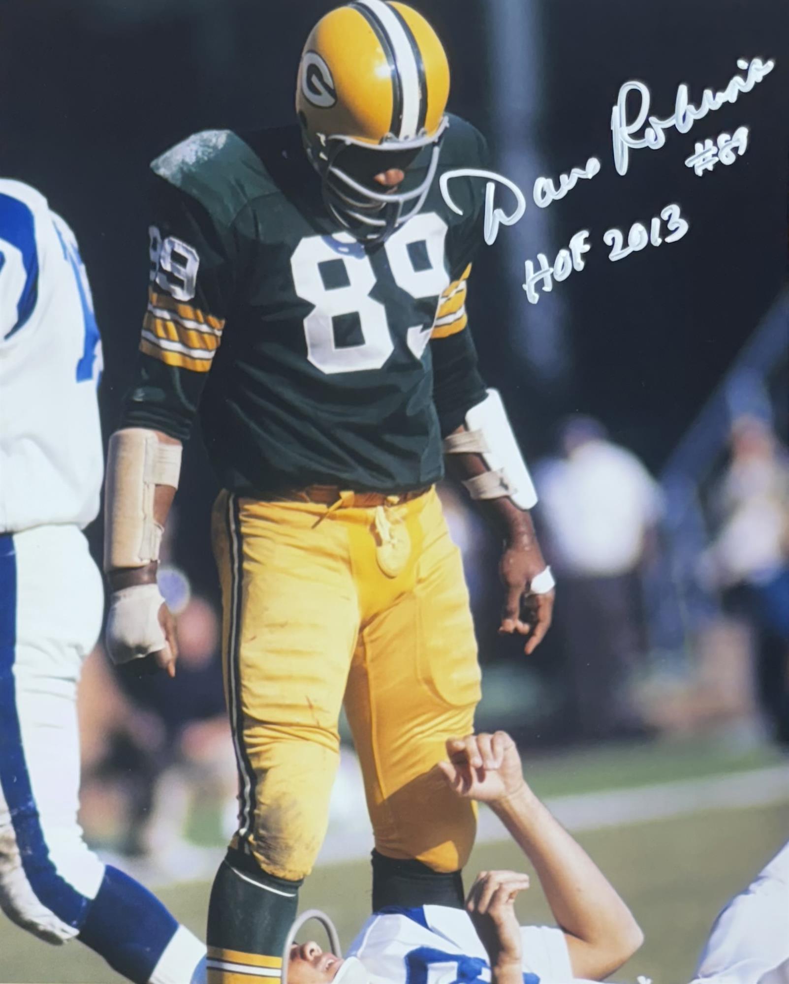 DAVE ROBINSON SIGNED 8X10 PACKERS PHOTO #5 w/ HOF 2013