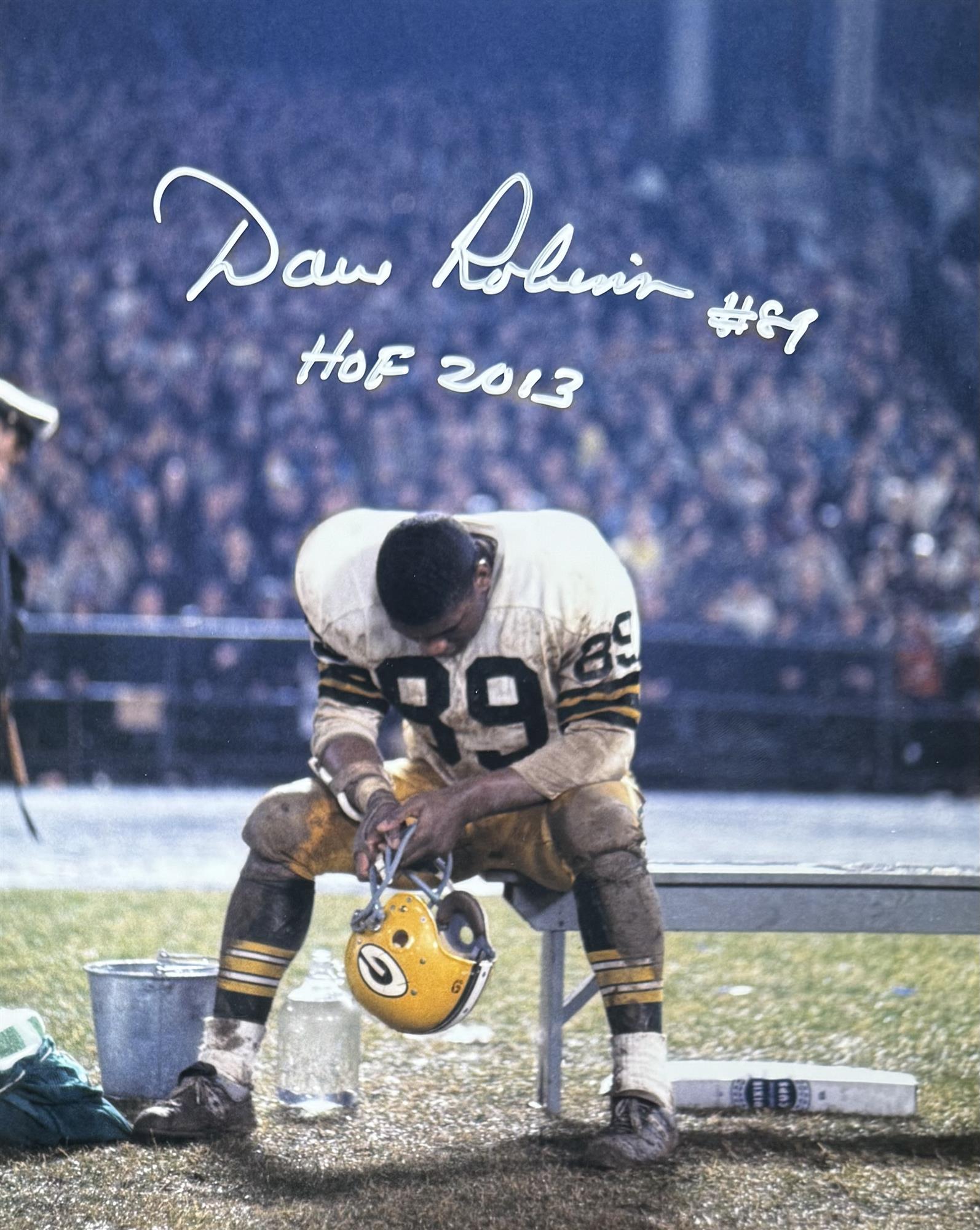 DAVE ROBINSON SIGNED 8X10 PACKERS PHOTO #6 w/ HOF 2013