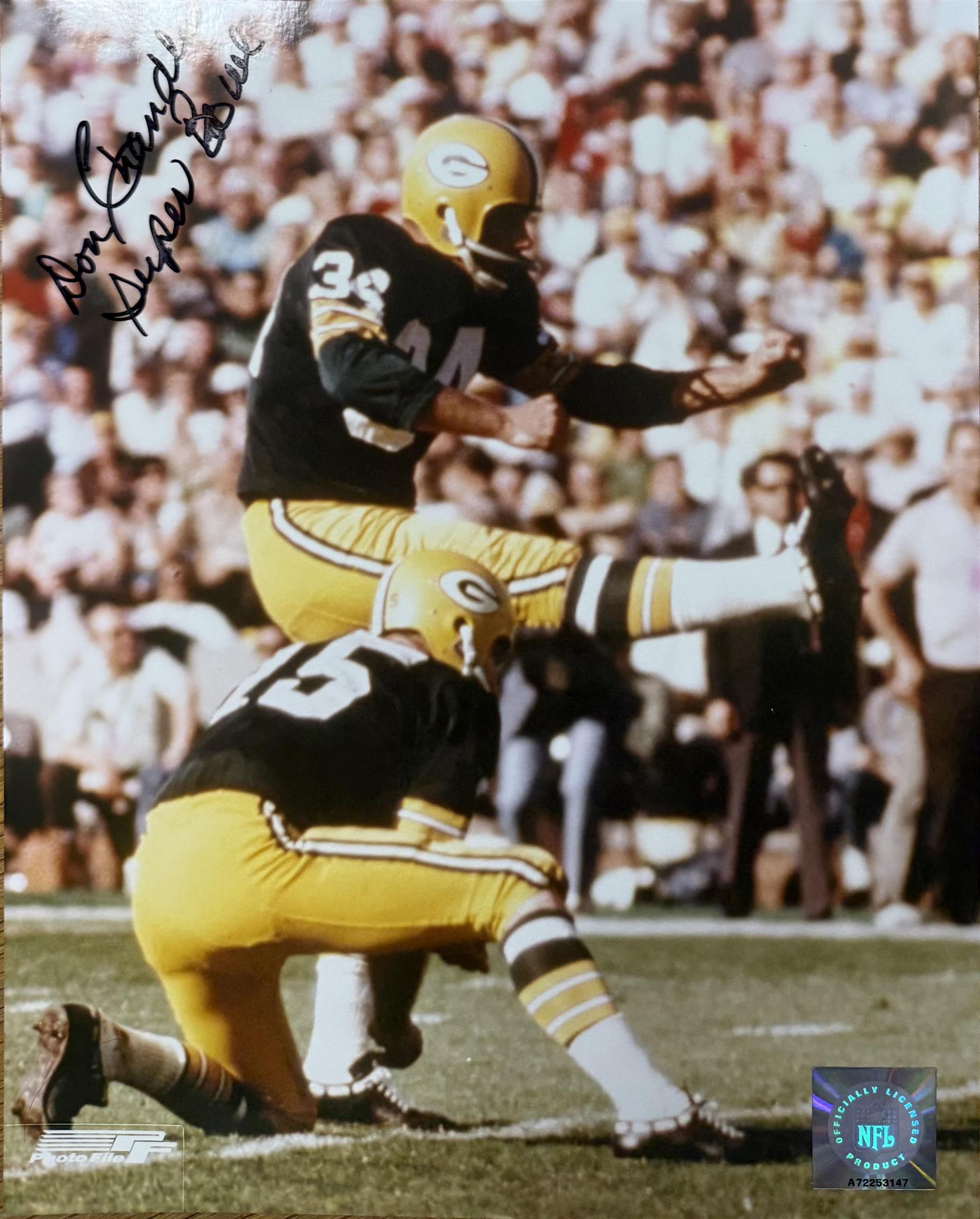 DON CHANDLER SIGNED 8X10 PACKERS PHOTO #4 W/ SB