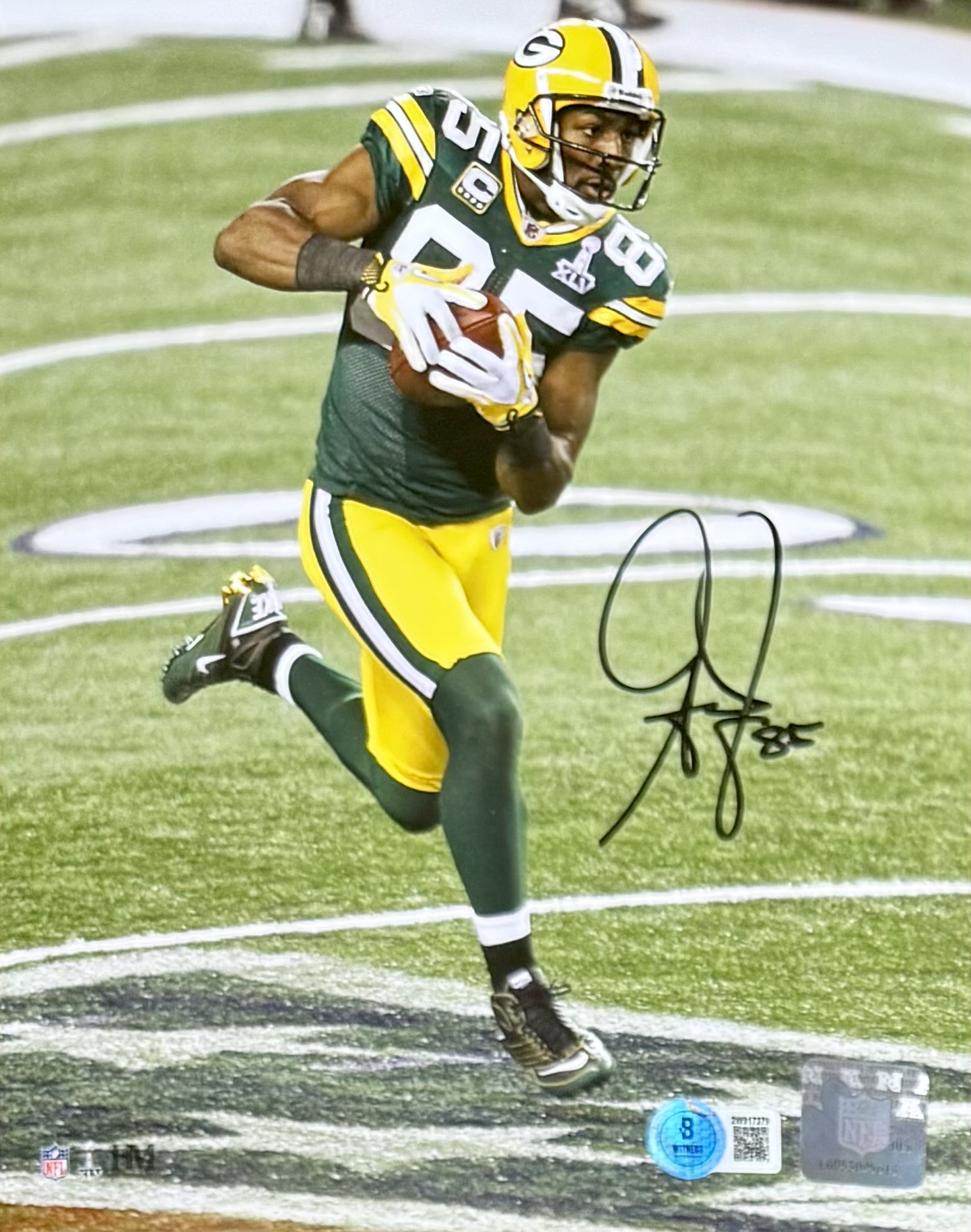 GREG JENNINGS SIGNED 8X10 PACKERS PHOTO #1 - BAS