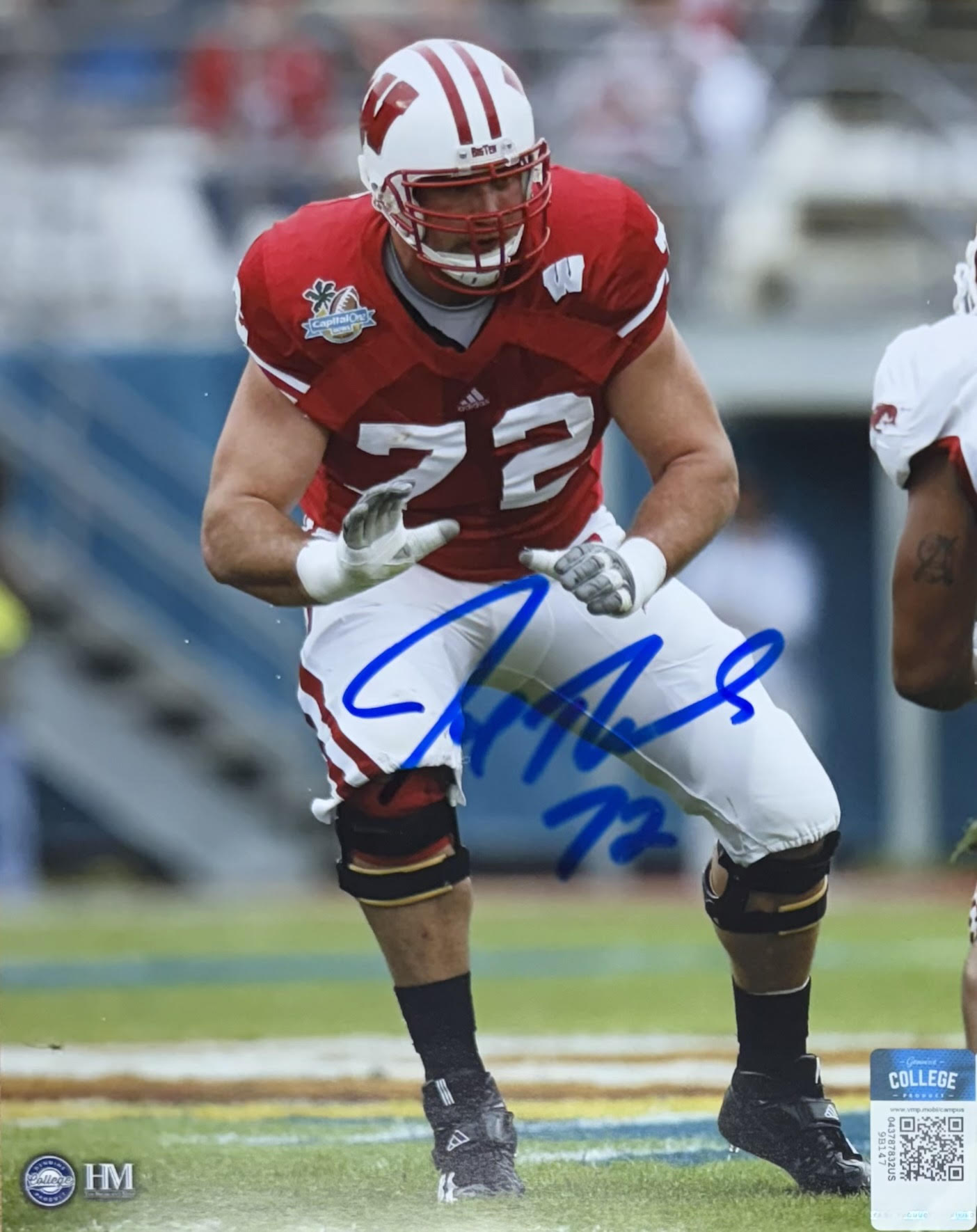 JOE THOMAS SIGNED 8X10 WI BADGERS PHOTO #4