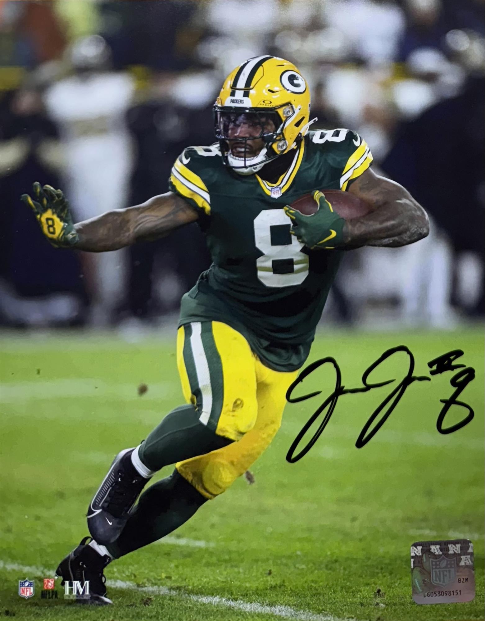 JOSH JACOBS SIGNED PACKERS 8X10 PHOTO #3