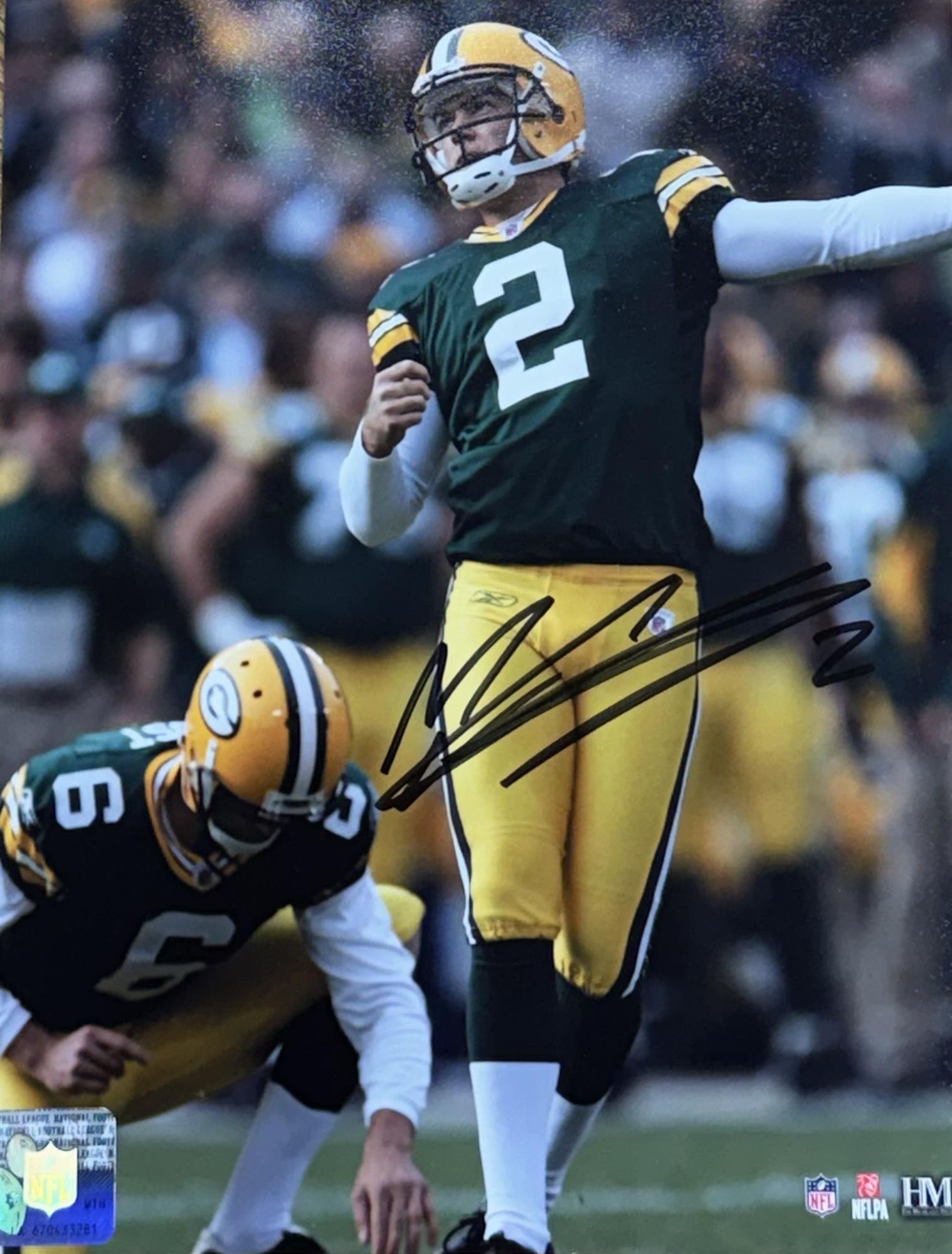 MASON CROSBY SIGNED 8X10 PACKERS PHOTO #3