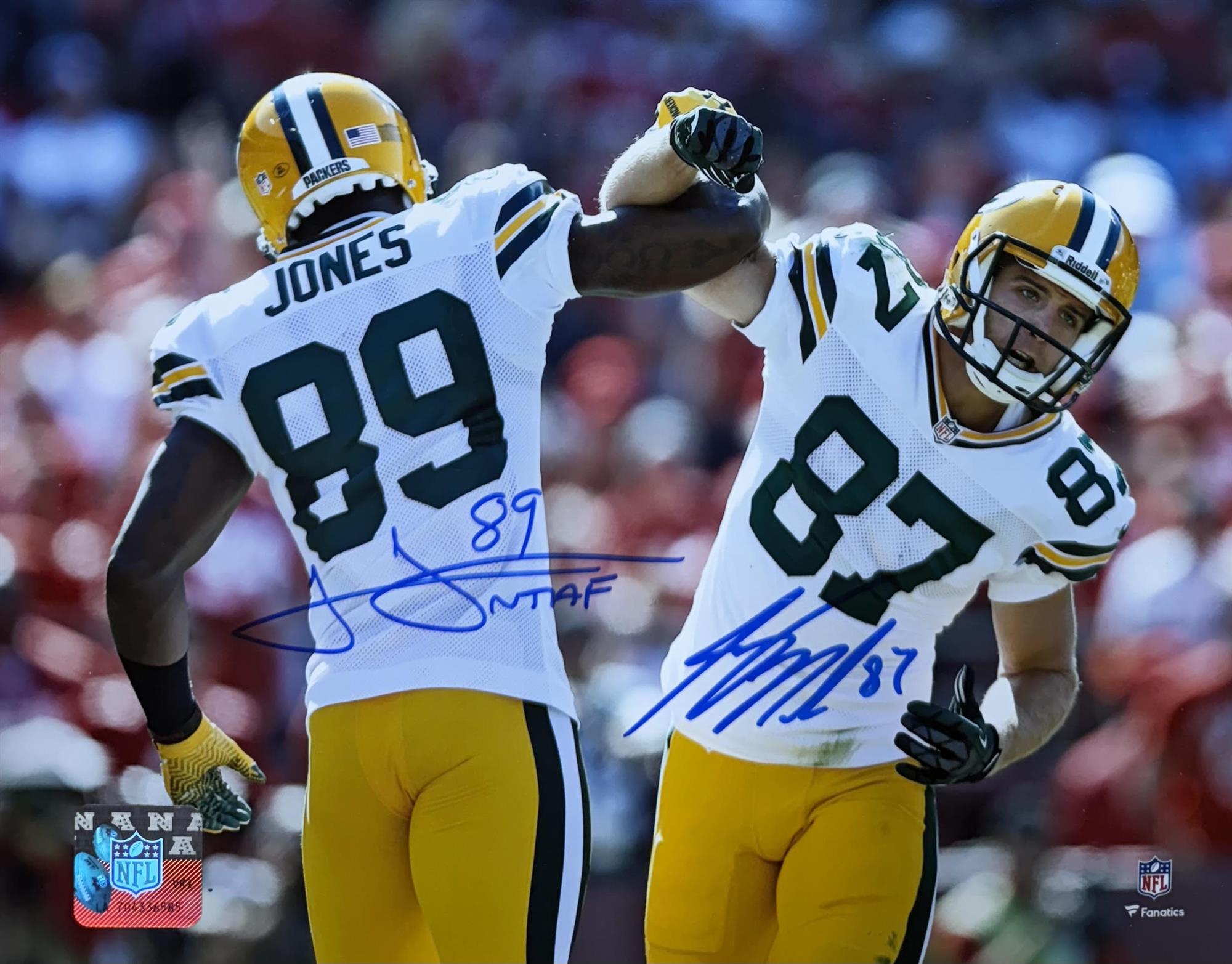 JORDY NELSON & JAMES JONES DUAL SIGNED 8X10 PACKERS PHOTO