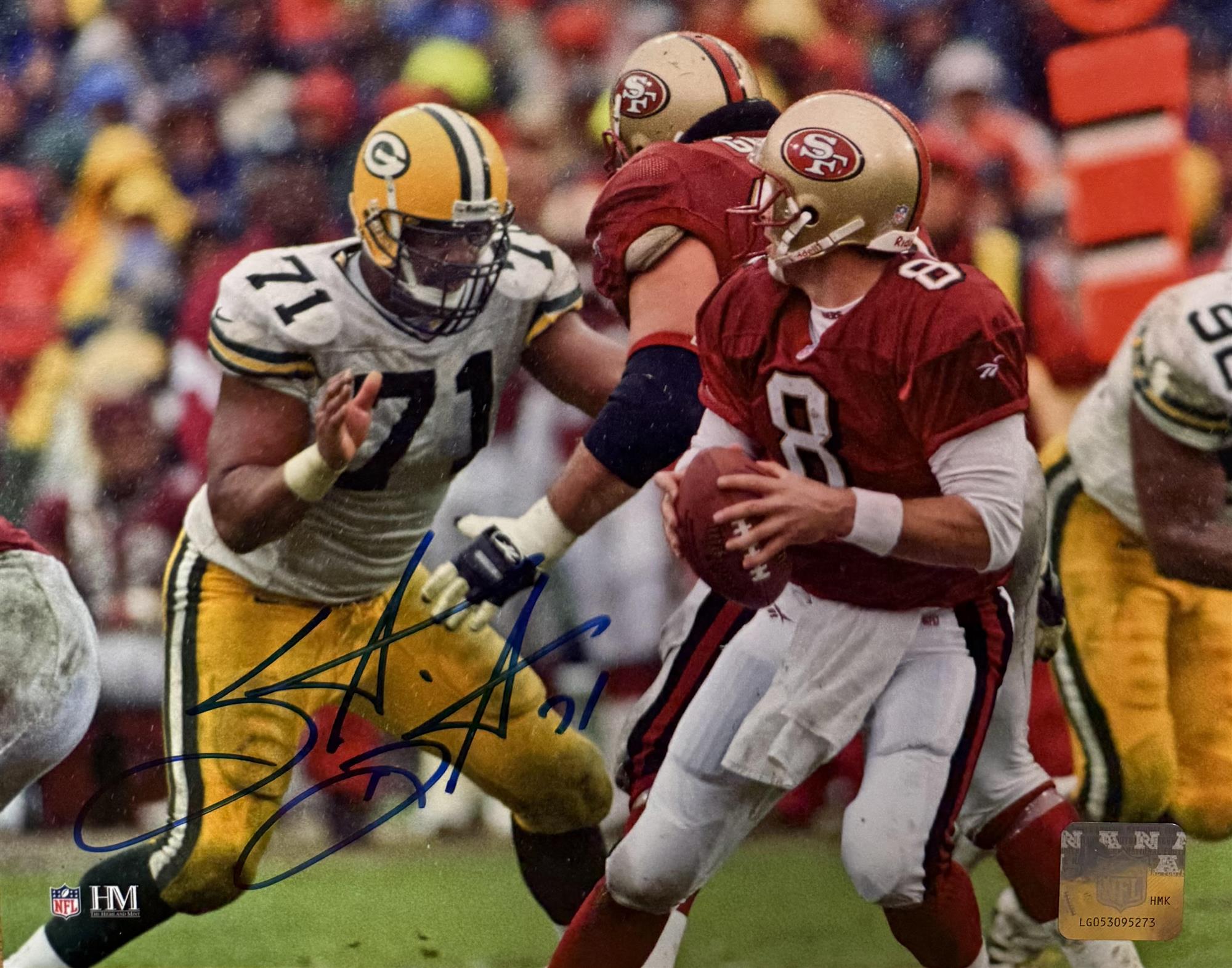 SANTANA DOTSON SIGNED 8X10 PACKERS PHOTO #1