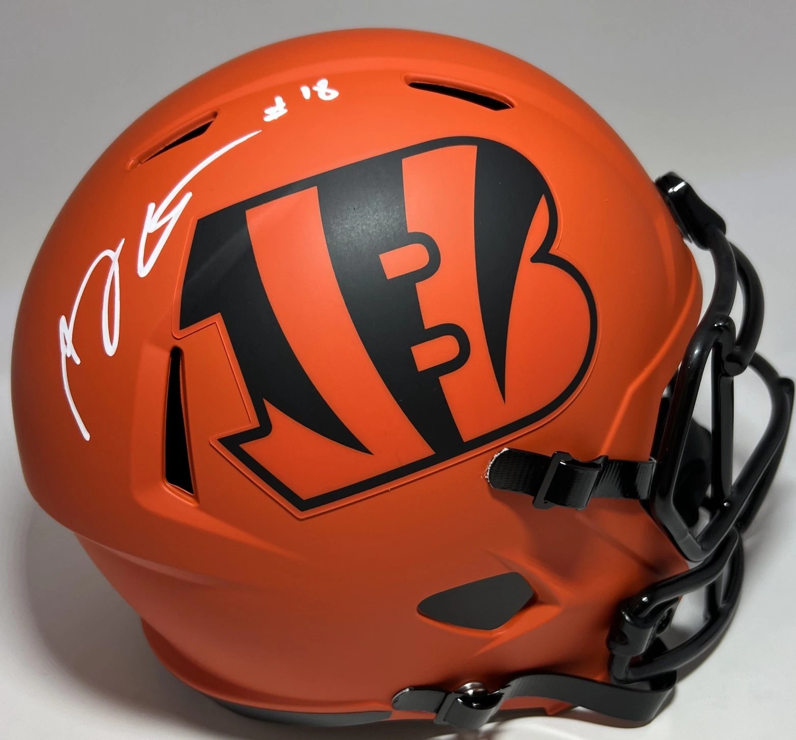 AJ GREEN SIGNED FULL SIZE REPLICA SPEED BENGALS RAVE HELMET - BAS