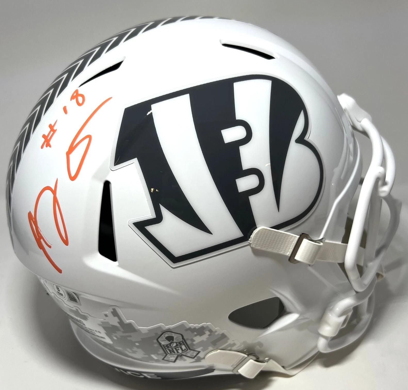 AJ GREEN SIGNED FULL SIZE REPLICA SPEED BENGALS 2024 SALUTE HELMET - BAS