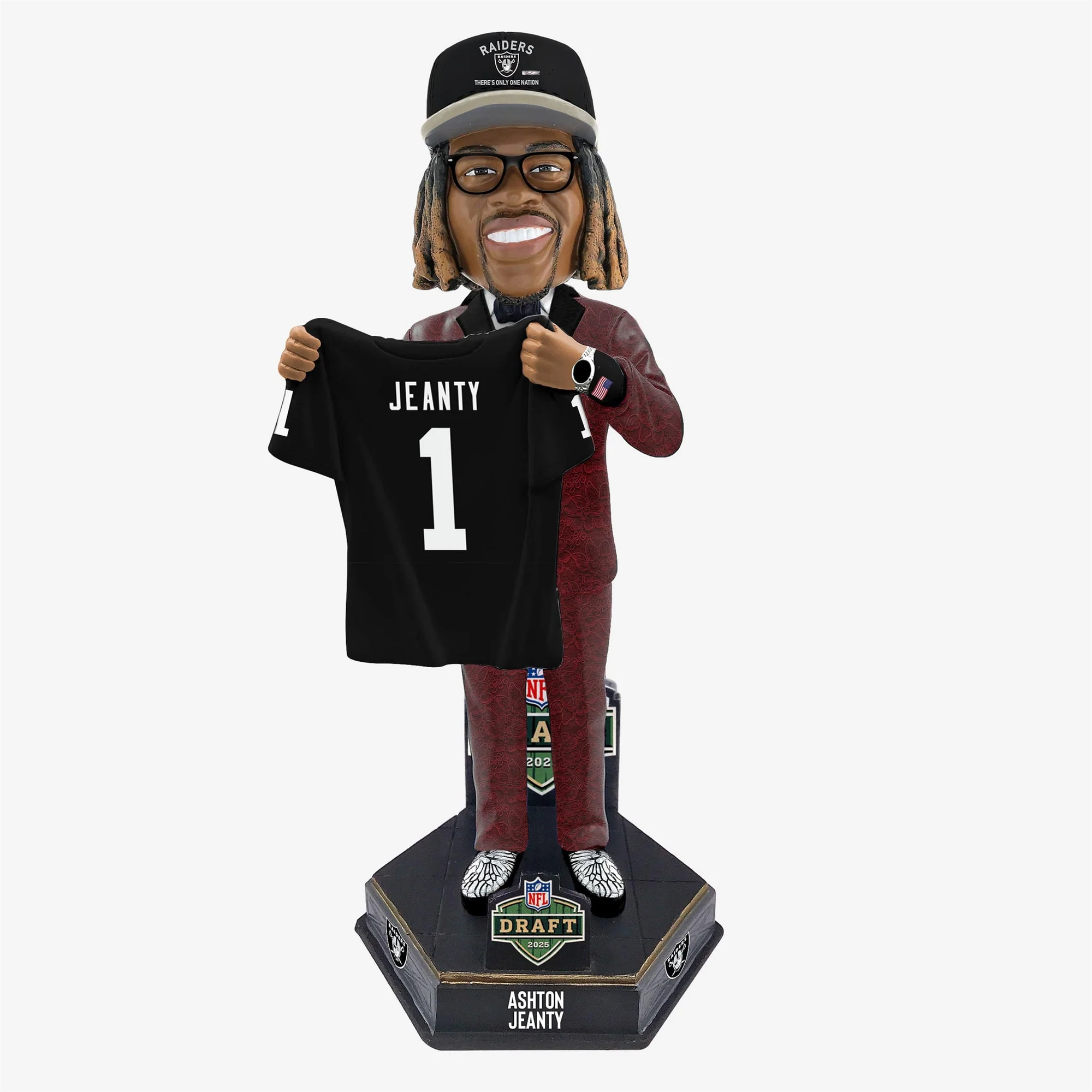 ASHTON JEANTY 2025 NFL DRAFT DAY FOCO BOBBLEHEAD - LAS VEGAS RAIDERS