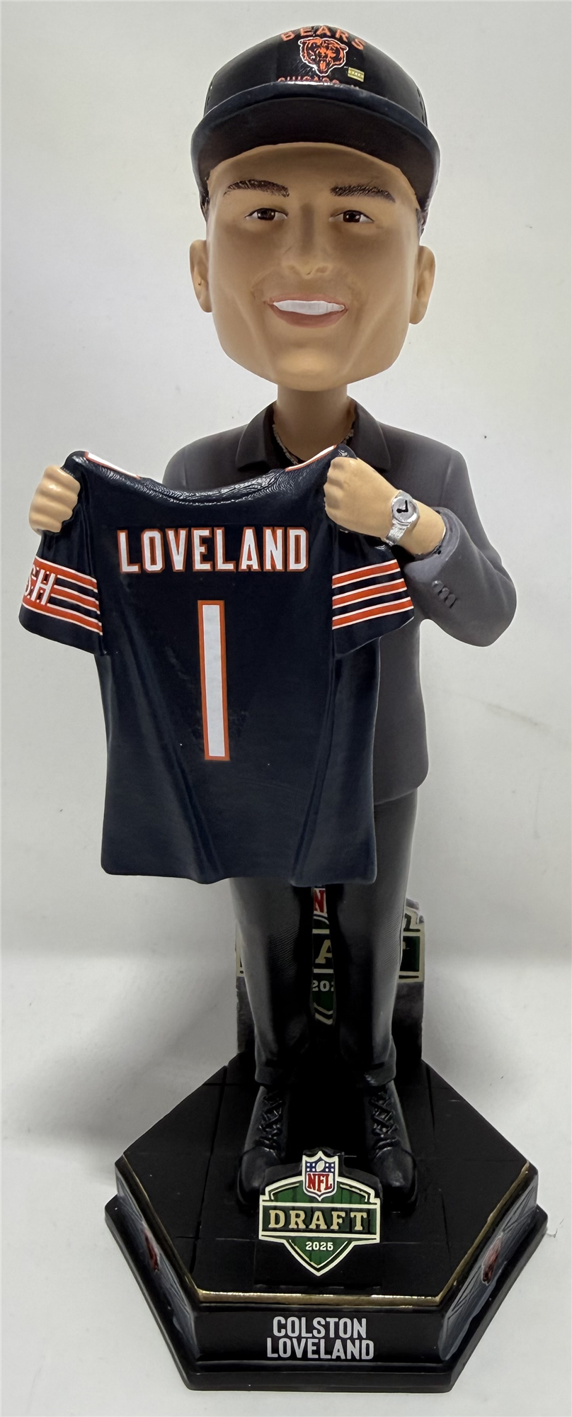 COLSTON LOVELAND 2025 NFL DRAFT DAY FOCO BOBBLEHEAD - CHICAGO BEARS