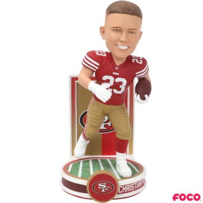CHRISTIAN MCCAFFREY 2025 BANNER SERIES FOCO BOBBLEHEAD - SAN FRANCISCO 49ERS