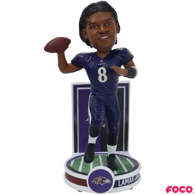LAMAR JACKSON 2025 BANNER SERIES FOCO BOBBLEHEAD - BALTIMORE RAVENS