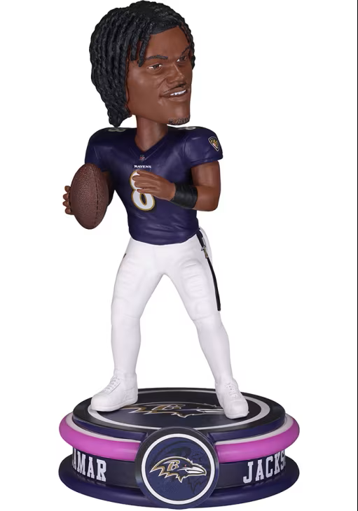 LAMAR JACKSON NEON BOBBLEHEAD - BALTIMORE RAVENS NFL