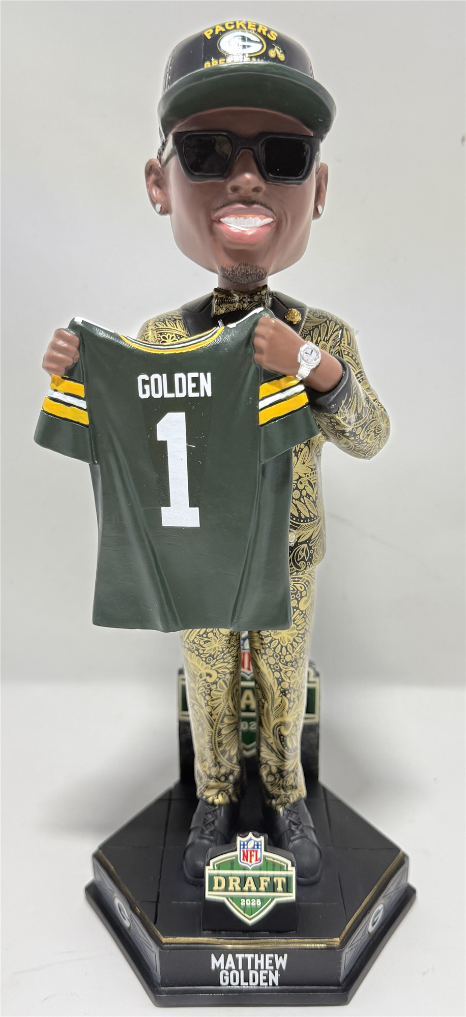 MATTHEW GOLDEN 2025 NFL DRAFT DAY FOCO BOBBLEHEAD - GREEN BAY PACKERS