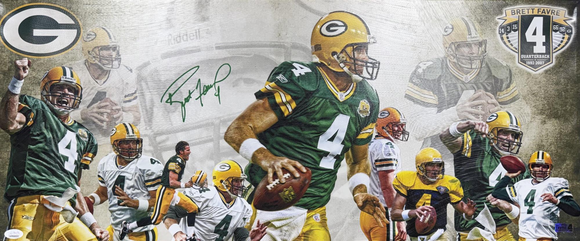 BRETT FAVRE SIGNED PANORAMIC CANVAS  - JSA