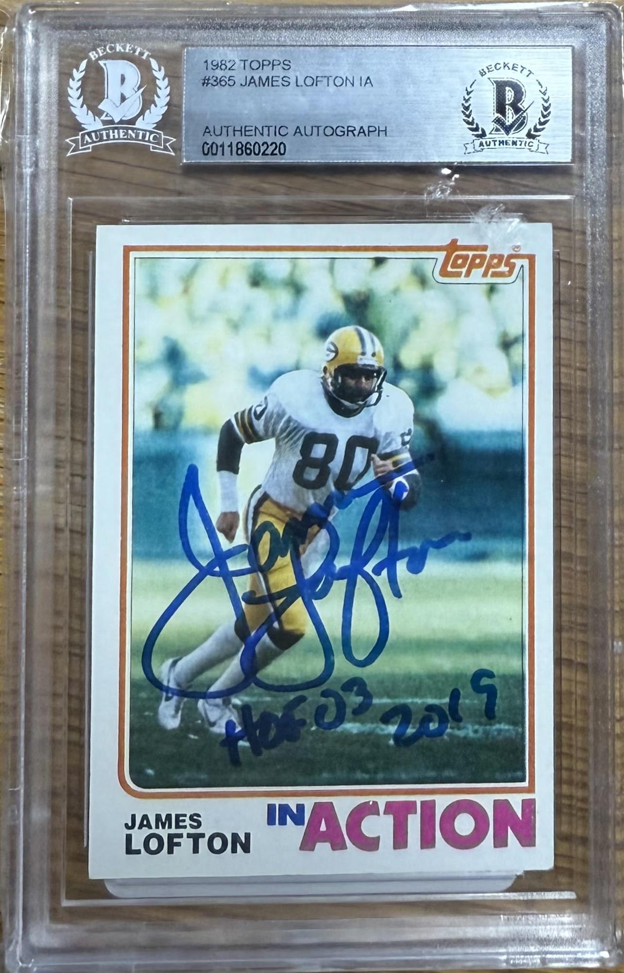JAMES LOFTON - 1982 TOPPS AUTOGRAPHED CARD #365 - BECKETT