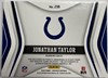 JONATHAN TAYLOR AUTO PATCH CARD - 2020 PANINI FRESHMAN FABRIC /225