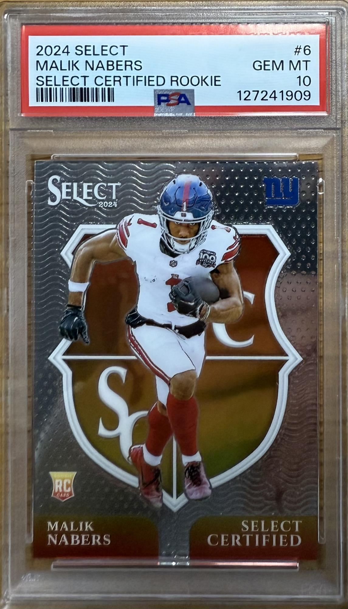 MALIK NABERS - 2024 SELECT CERTIFIED ROOKIE CARD #6 - PSA 10