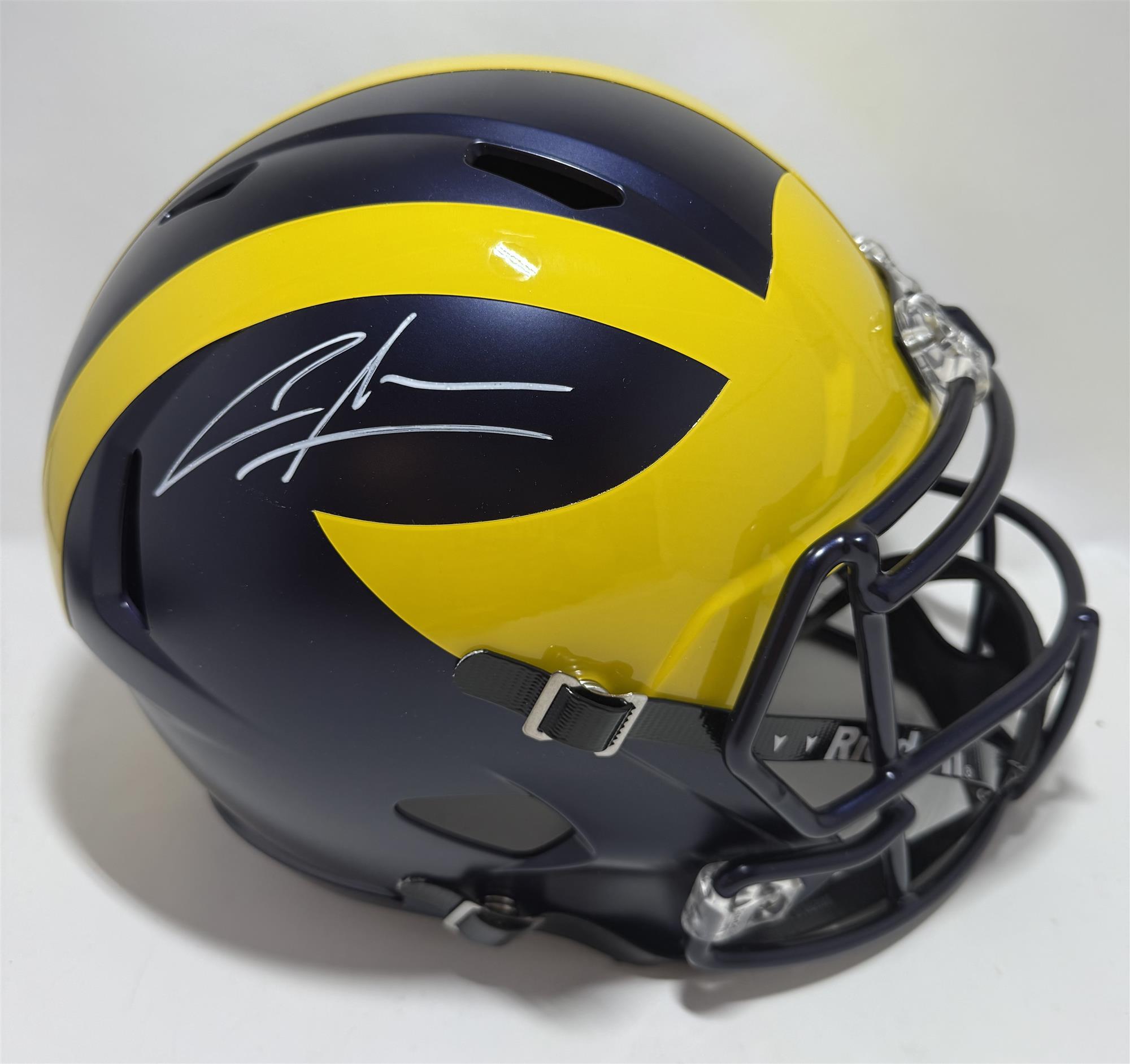 CHARLES WOODSON SIGNED FULL SIZE MICHIGAN WOLVERINES REPLICA HELMET - JSA