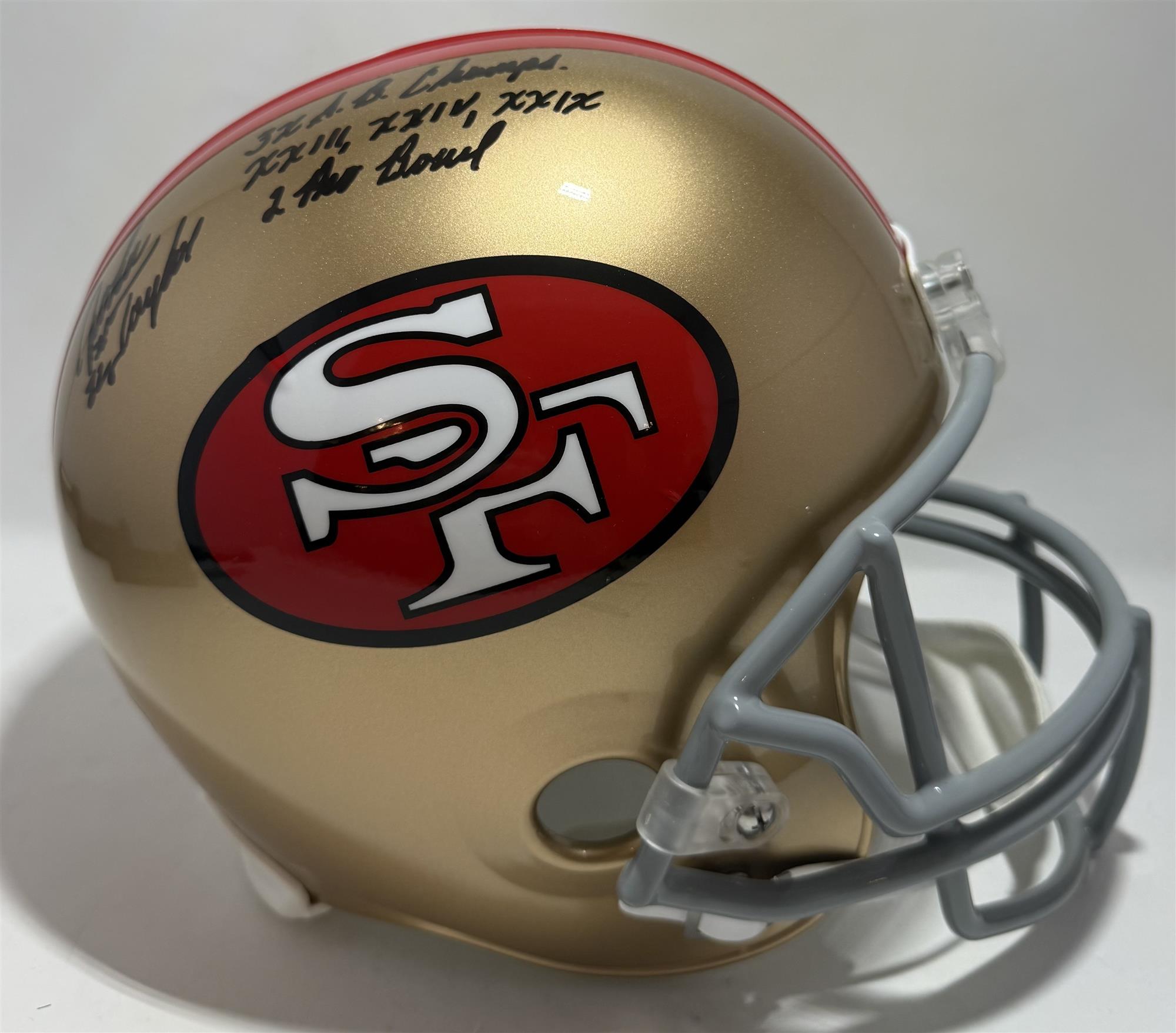 JOHN TAYLOR SIGNED FULL SIZE HELMET W/ "3X SB CHAMPS" & "2X PRO BOWL" - BAS